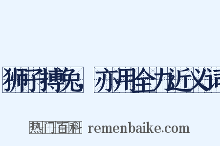 狮子搏兔，亦用全力近义词是什么意思的图片
